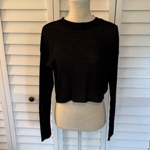 NWOT Abound Black Long Sleeve Knitted Crop Top